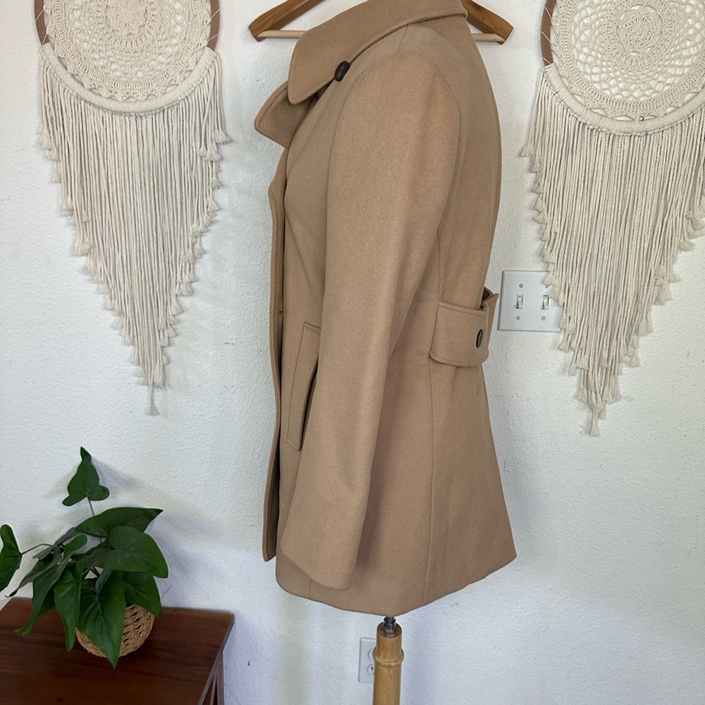 Calvin Klein Tan Wool Pea Coat with Classic Design size 8 - Picture 3 of 7